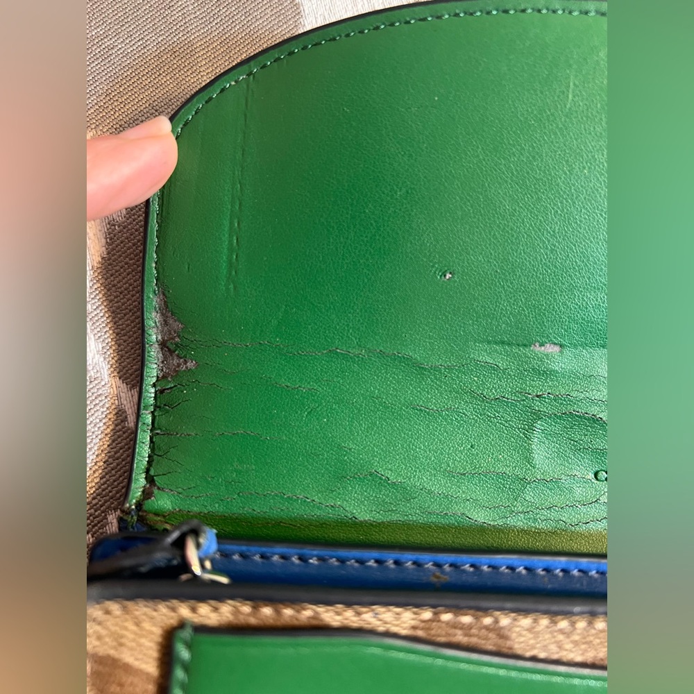 Coach Blue and Green Women's Wallet - Picture 4 of 9